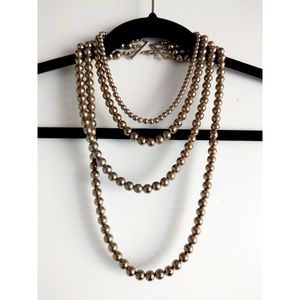 Antique Gold Pearl Necklace